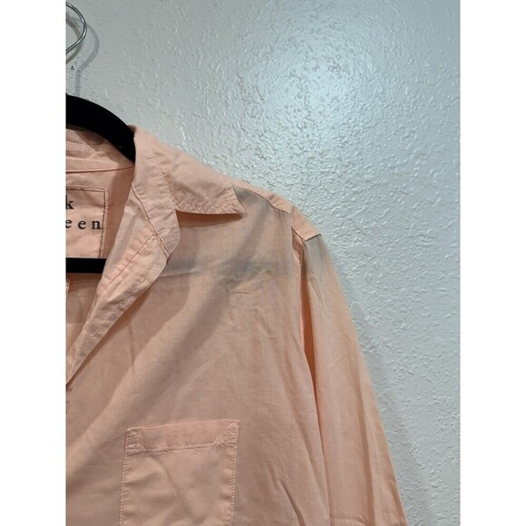 Frank & Eileen EILEEN Relaxed Button-Up Shirt Cotton Peach Size Medium - Picture 5 of 8